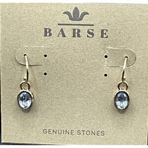Barse Timeless Drop Earrings- Blue Topaz- Bronze - NWT